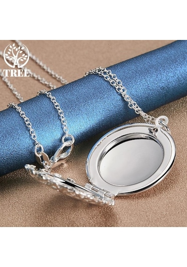925 Ayar Gümüş Fotoğraf Çerçevesi Kolye Kolye Takı