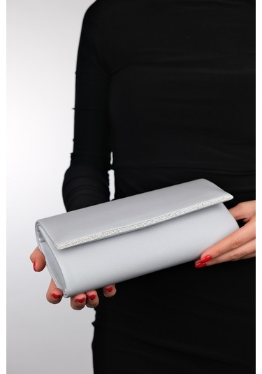 Luvishoes Marıa Gümüş Saten Taşlı Kadın Abiye Çanta Çok Renkli