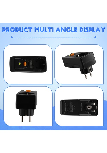 Xurunkeji 16a Gfcı Kaçak Koruma Fişi Ev Sigortası Kesme Anahtarı Güvenlik Kişisel Koruma Fişi Siyah, Ab Fişi