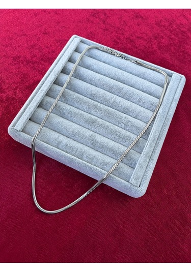 Gümüş Renk Unisex Snake Zincir 4 Mm 60 Cm. Kararmaz Paslanmaz Çelik Kolye Gümüş