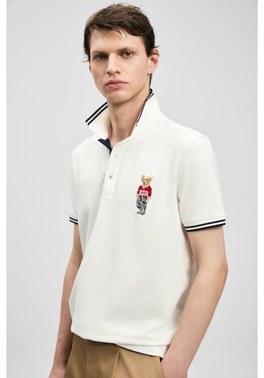Lufian Brady Smart Erkek Polo T-shirt 111040245 Ekru
