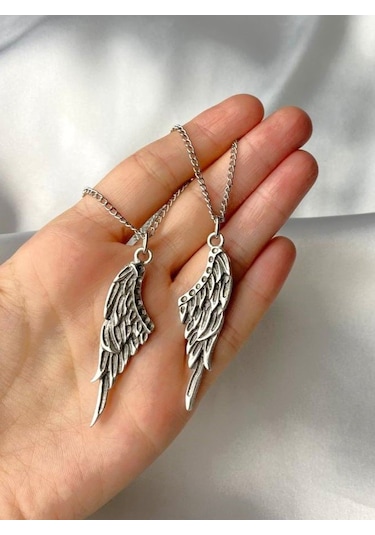 Sevgili Ve Arkadaşlık - İkili Gotik Kanat Kolyesi Best Friends Bf Çok REnkli