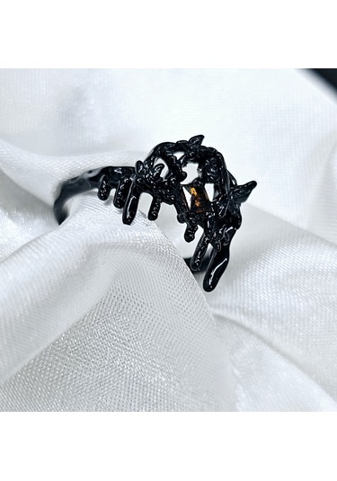 Dükkan Design Y2k Brutal Gotik Yüzük Siyah