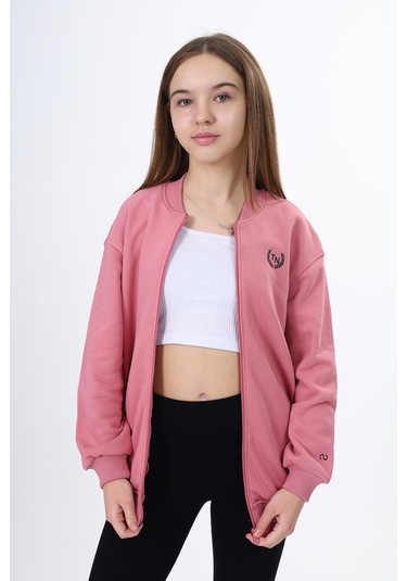 Toontoy Kız Çocuk Kolej Yaka Fermuarlı Cepli Düşük Omuz Baskılı Örme Hırka - 2 İplik Şardonlu Gül Kurusu Toontoy Kız Çocuk Kolej Yaka Fermuarlı Cepli Düşük Omuz Baskılı Örme Hırka - 2 İplik Şardonlu Gül Kurusu