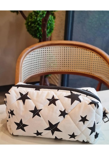 Meryy Collectıon Makyaj Organizer Çanta Yıldız Desenli
