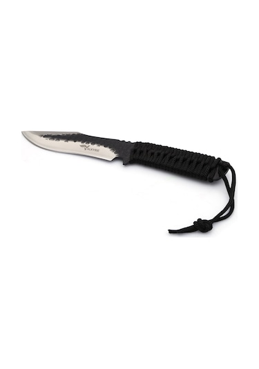 Valkyrie 8Cr15 Kuzey Yıldızı Outdoor Paracortlu Kamp Bıçağı Siyah