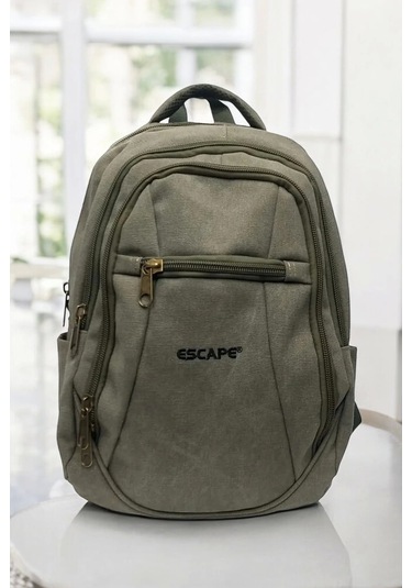 Haki Kanvas Kumaş 15,6 İnç Laptop -okul Sırt Çantası Renkli Çok Renkli