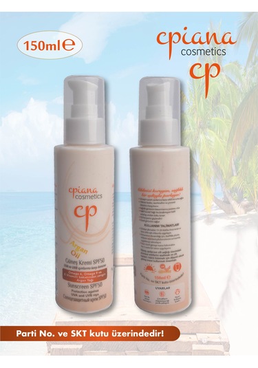 Güneş Koruyucu Krem Spf 50+ Argan Yağı 150ml