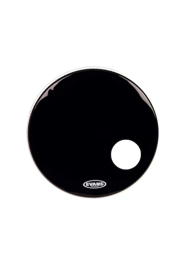 Evans Deri 20" Eq3 Resonant Siyah Kick Ön Delikli Tek Kat 7.5 Mi