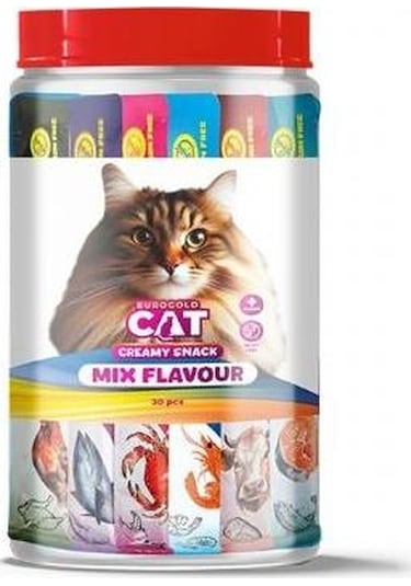 Eurogold Cat 6 Çeşit Karışık Kedi Ödül Maması 30 x 15 G
