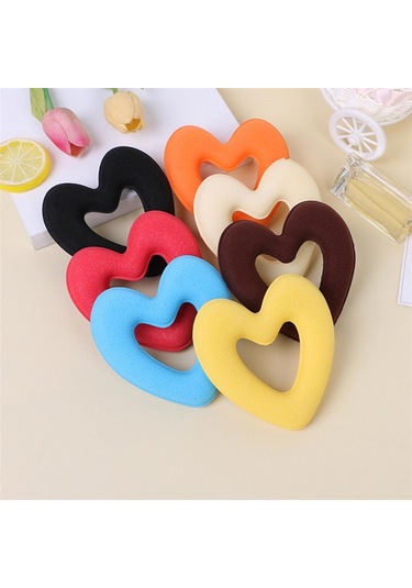 Turuncu Kalp Şekli Sünger Bun Maker Örgü Tutucu Büküm Saç Şekillendirici Aracı