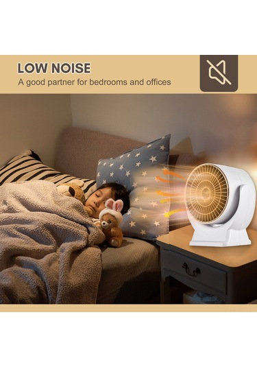 Mufunye 800w Hızlı Isıtıcı Fan - Ev Tipi Enerji Tasarruflu, 3 Saniyede Isınma, Sessiz Çalışma, Ayarlanabilir Açı