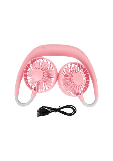 Vkemall Taşınabilir El Mini Kişisel Usb Şarj Edilebilir Boyun Fanı, 3 Hızlı Renkli Işık