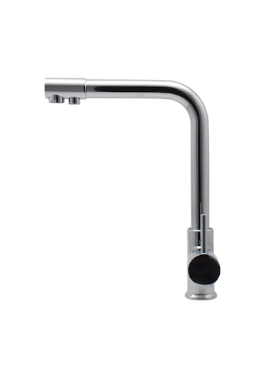 Kustar 3 Yollu Arıtma Çıkışlı Mutfak Eviye Bataryası Krom