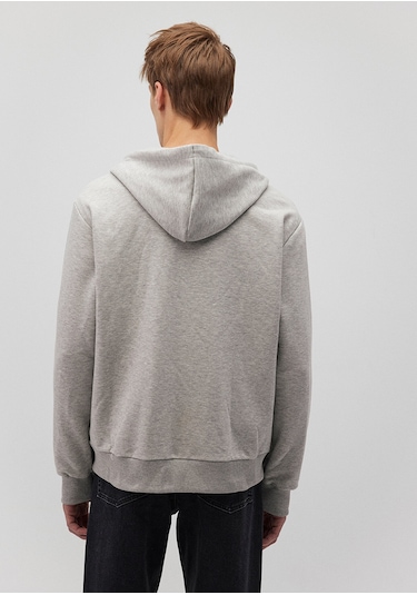 Mavi - M Nakışlı Fermuarlı Kapüşonlu Gri Sweatshirt 0s10193-80196 Gri