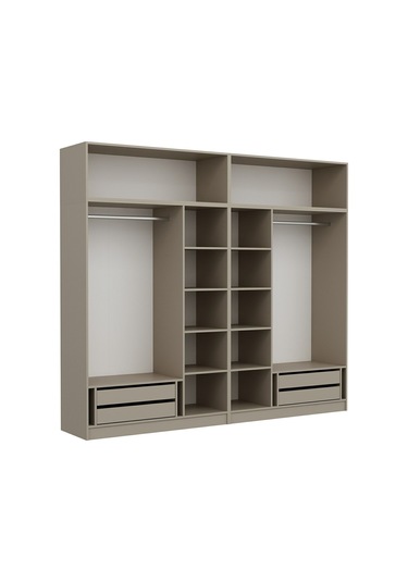 Kale 6 Kapaklı 4 İç Çekmeceli Dolap Ve Yüklük Kumtaşı Mebran İlkbahar 255cm Bej