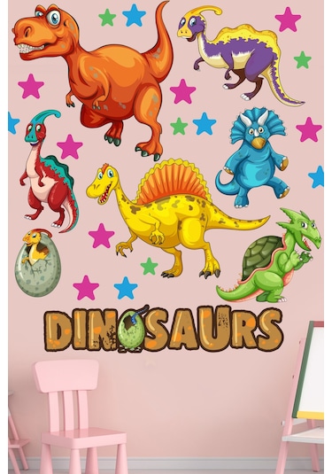 Dinozorlar Temalı Çocuk Odası Duvar Sticker Seti