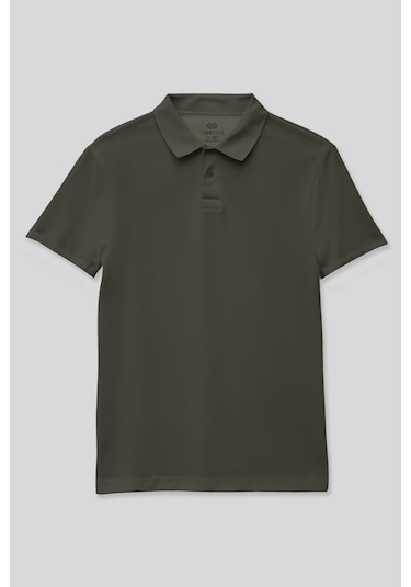 Tommy Life Haki Polo Yaka Standart Fit Basic Unisex T-shirt - 11330
