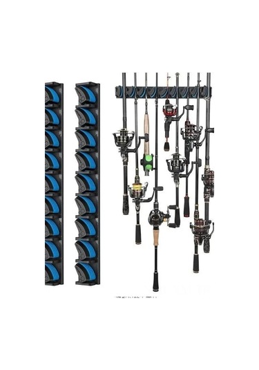 Ximistore9 Duvarlı Olta Tutucu, Ev/depo İçin Çok Amaçlı Olta Saklama Ve Gösterim Aracı, Sağlam Montajlı Olta Stantı