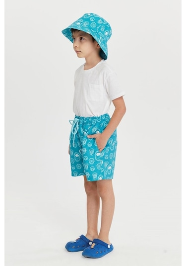 Benitto Kids Erkek Çocuk Desenli Bucket Şapka 7007-yeşil