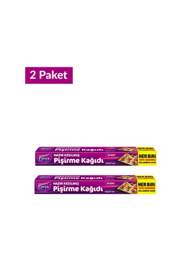 Hazır Kesilmiş Pişirme Kağıdı 16 Lı 42 X 37 Cm İkili Set