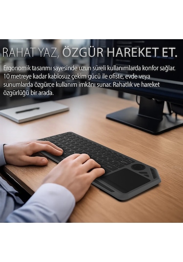 Ibk-566bt Bluetooth+ 2.4g Touchpad Sılent Rechargeable Klavye