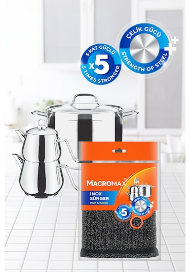 Inox Sünger Paslanmaz Çelik Temizlik Süngeri X3