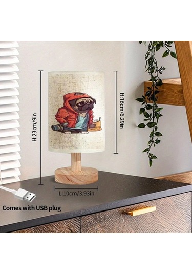 Willowhaven Creative Fabric Small Bedside Lamp 300g Usb Powered Cartoon Table Lamp Yatak Başı Aydınlatma Füme