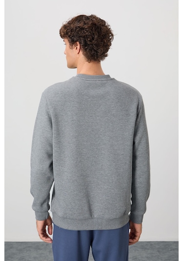 Tommy Life Omar Gri Melanj Şardonlu Erkek Sweatshirt - 88137 GRİ MELANJ
