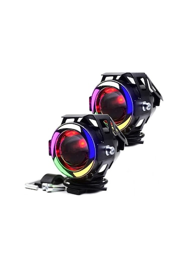 Motosiklet Sis Farı Drs U7 Led Mercekli Angel Xenon Far 2 Adet Takım