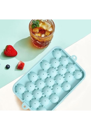 Gökyüzü Mavi Büyük Kapasiteli Kolay Bırakılan Silikon Buz Kafes Jöle Yoğurt Buz Topu Kalıp Buzdolabı Buz Kutusu Gıda Sınıfı Buz Konteyneri