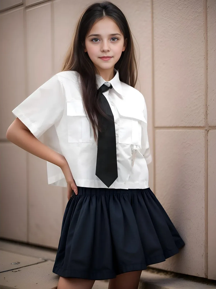 Heo Heo Y2k Tarzda Kargolu Kısa Okul Gömleği 207706024 Beyaz