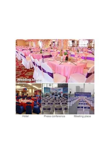 Düğün Sandalye Kapak Kanat Saten Kumaş Papyon Şerit Bant Dekorasyon Otel Düğün Parti Töreni Ziyafet Malzemeleri Koyu Mor Mor