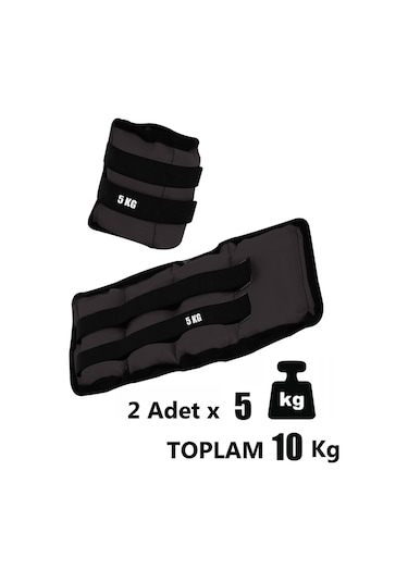 Spor Byfit 5 Kg x 2 Adet Siyah El veya Ayak Bileği Ağırlığı Siyah