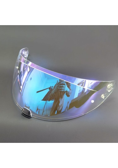 Neevoyu Hjc İ70 İ10 Kask İçin Değiştirme Camı - Uv, Toz, Çarpma Ve Sis Koruma - Transparan Mavi Revo Lentil