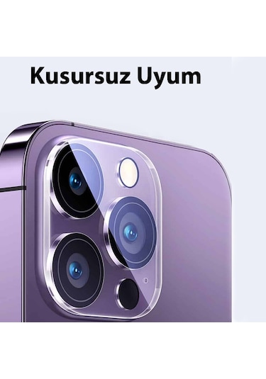 Baseus İphone 15 Pro-15 Pro Max Uyumlu Crystal Hd Kamera Koruyucu 2 Ade