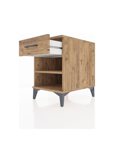 Kronos Komodin Tek Raflı Tek Çekmeceli 44x59x64 Çam-çam Çam