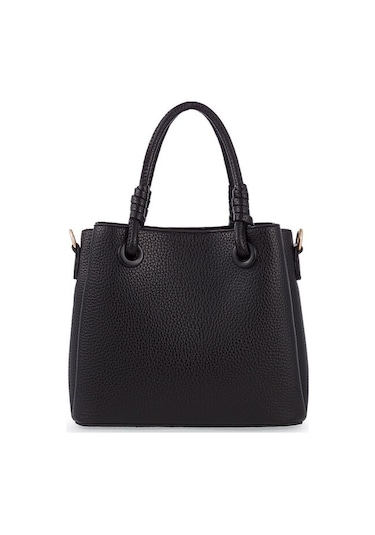 Bilik Deri Logo Detaylı Siyah Kadın El Çantası Riv 145-r Siyah
