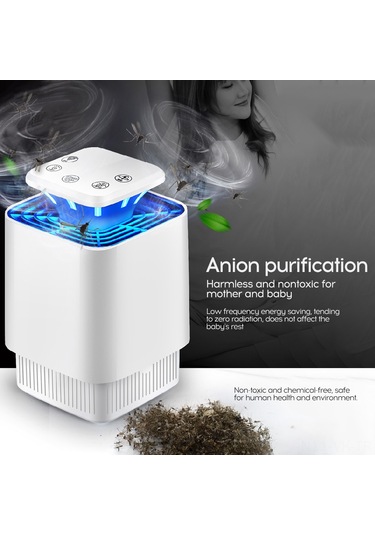 Vkemall Usb Doğrudan Takılan 8 Işıklı Siyah Evsel Led Mus Derici - Kimyasız, 10 M² Etki Alanı, 360 Derece Aydınlatma