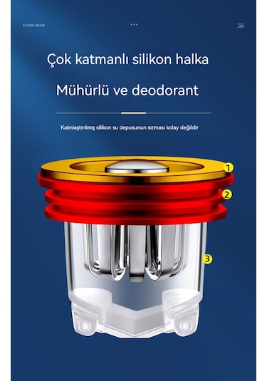 Luckystar Kırmızı Banyo Kanalizasyon Aksesuarı Kırmızı