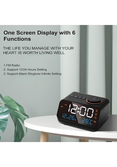 Besthome1 Mistaha Büyük Led Ekranlı Dijital Çalar Saat, 0-100% Dimmer, Uyku Ve Okuma Modu