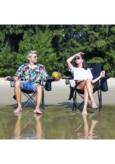 Kingcamp Lotus Xl Cool Ice Ultra Konforlu & Takviyeli Kamp Sandalyesi Black Siyah