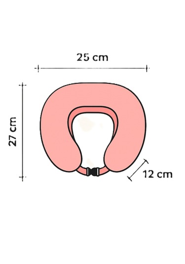 Armegeda Pembe Memory Foam Boyun Destekli Seyahat Yastığı U Şekilli Yastık Pembe
