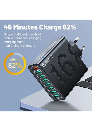 Xuweiwei Beyaz Kaxoe Cok Portlu Hizli Sarj Usb Duvar Telefon Sarj Adaptoru Qc 3 0 İphone Uyumlu Samsung BEYAZ