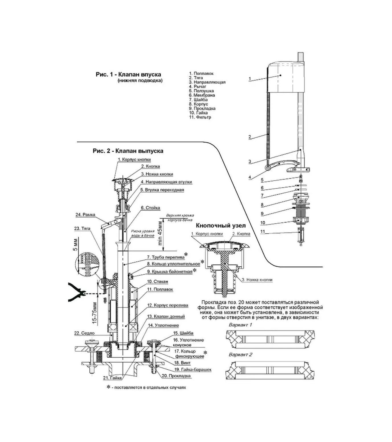 Uklad Alt Bağlantılı Klozet İçin Montaj Seti 147314715