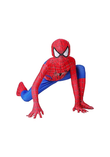 3-12 Yaş Çocuklar Örümcek Adam Cosplay Kostüm Partisi Tulum