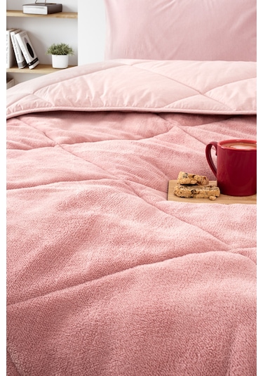 Tek Kişilik Wellsoft Yorgan - Çarşaflı Yastık Kılıflı Uyku Seti Pudra