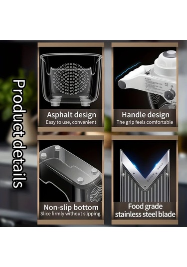 Xuweiwei Ev Kullanımı İçin Çok Fonksiyonlu Meyve Dilimleyici Manuel Patates Limon Dilimleyici Ve İpek Kazıyıcı 1 Parça