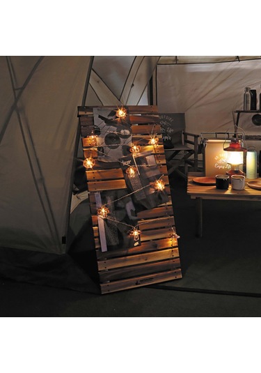 Shineyee Gül Altın Led Bakır Işık Zinciri 2 Metre 10 Ampul Sıcak Işık Vintage Stili