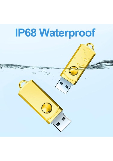 Usb Flash Drive, Anahtarlıklı 128gb Mini Usb Flash Sürücü, Yüksek Hızlı Usb 3.0, X 2 128gb Gold